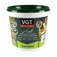 Лак ВГТ акриловый пропиточный с антисептиком белый 0,9кг 15065