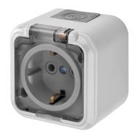 Розетка 1-м о/п IP54 серый с прозрачной крышкой Пралеска АкваРА16-297(02) /05448