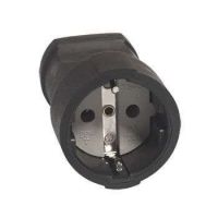 Штепсель каучук с заземлением черное ПВХ облив.16А "УНИВЕРСАЛ"  19108