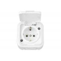 Розетка 1-м о/п IP54 Пралеска Аква белый РА16-297 белый