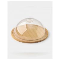 Блюдо для подачи с крышкой клош Доляна, d=19 см, бамбук  6781032