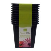 Горшок квадратный 0,52мл 9*9*9,5 10шт 514224