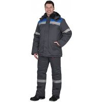 Костюм Рост-Арктика (куртка, брюки) т.серый с васильковым и СОП 50мм 126363, Размер: 112-116/170-176