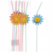 Трубочки для коктейля "Цветущий сад" 10шт 24см 117207/ 523023