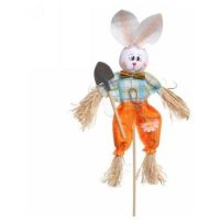 Фигура садовая Зайка садовник 30*35см на штекере ДоброСад