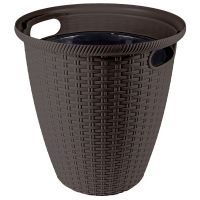Кашпо напольное Rattan D380/ 30л с внутренним горшком 16л Молочный шоколад ING50030 ШОК