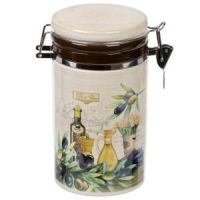 Банка для сыпучих продуктов, доломит, 0.75 л, с крышкой, Daniks, Левадия	