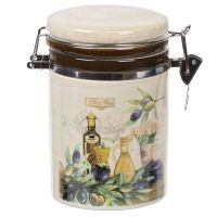 Банка для сыпучих продуктов, доломит, 350 мл, с крышкой, Daniks, Левадия	