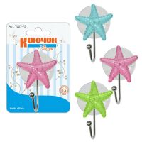 Крючок "Звезда" (на присоске) 3цв. TL27-75