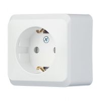 ЭТЮД Розетка РА 16-004В 1м с/з о/у белая со шторками