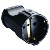 Штепсель 1 гн. с/з черное МАКЕЛ  10053