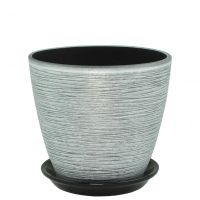 Горшок роспись бутон лофт серый 21см  РС152/4