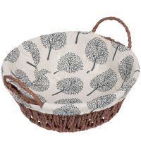 Корзина 27х25х8 см, круглая, плетеная, с ручками, Дерево, Y6-2527