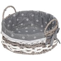 Корзина 25х10 см, круглая, плетеная, с металлическим каркасом , с ручками, Y028-2