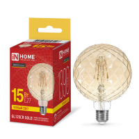 Лампа светодиодная LED-GL125CR-deco gold 15Вт 230В E27 3000K 1390Лм 125мм кристалл золотистая 6098