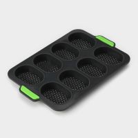 Форма для выпечки с перфорацией «Булочки», силикон, 34,5×23×2,5 см , 8 ячеек 9814007