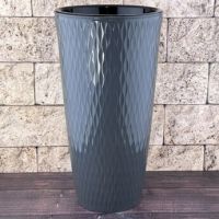 Кашпо со вставкой КЕРАМА 15,5л графит  720781