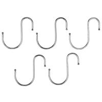 Набор крючков для рейлинга Доляна, d=2,4 см, 7 см, 5 шт, цвет хром 1038450