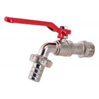 Кран шаровой водоразборный НР 1/2" ручка,  со штуцером 276948