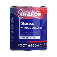 Эмаль ПФ-115 KRAFOR 0,8кг Желтая  206140