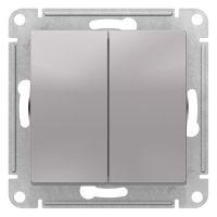 Выключатель 2-клавишный механизм алюминий SE ATLAS DESIGN ATN000351