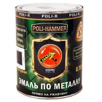 Грунт-эмаль POLI - HAMMER текстурная серебристая 0,25л. (1306)  14352