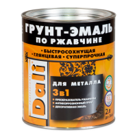 Грунт-эмаль по ржавчине DALI 3в1 2л глянцевая серебр.алюминий