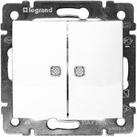 Выкл.2кл.бел.с подсв. Legrand Valena 774428/35525