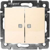 Выкл.2кл крем.с подсв. Legrand Valena  774328/39898