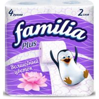 Бумага туалетная FAMILIA плюс 2-х слойная 4шт Волшебный цветок