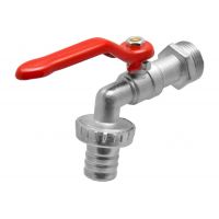 Кран шаровой водоразборный НР 3/4" ручка, со штуцером 276949
