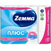 Бумага туалетная ZEMMA 2-слойное 12шт