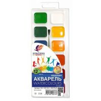 Акварель 12цв, с кистью, пластиковая упковка 19С 1287-08