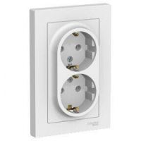 Розетка в сборе 16А с заземлением белая ATLAS DESIGN ATN000124
