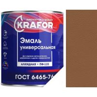 Эмаль ПФ-115 KRAFOR 0,8кг Шоколадная  25970/206152
