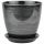 Горшок бутон  черн/серебро 21см   РС 28/4