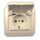 МИМОЗА Розетка 1гн. с/з крем. с крышкой