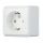 ЭТЮД Розетка РА 16-004В 1м с/з о/у белая со шторками