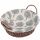 Корзина 27х25х8 см, круглая, плетеная, с ручками, Дерево, Y6-2527
