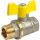 Кран шаровой латунный газ 11Б27фтМ Дн20 Ру40 М/р полн баб 278.NB3/034 107-6859