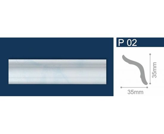Плинтус потол. АГАТ однотон.небесн. 1м Р02