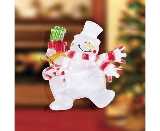 Снеговик с подарком RGB на присоске 501-022
