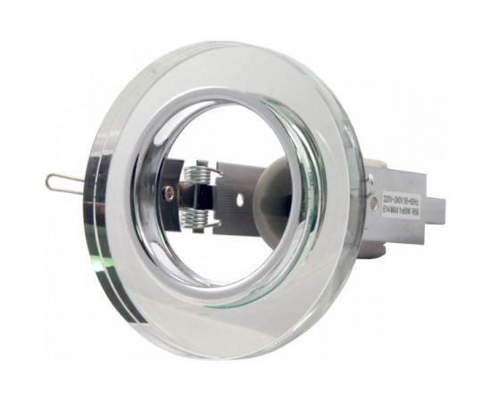 Светильник "КРУГЛЫЙ" под R50 60W E14 стекло гран.зеркал  Q01-R50 WH/CH