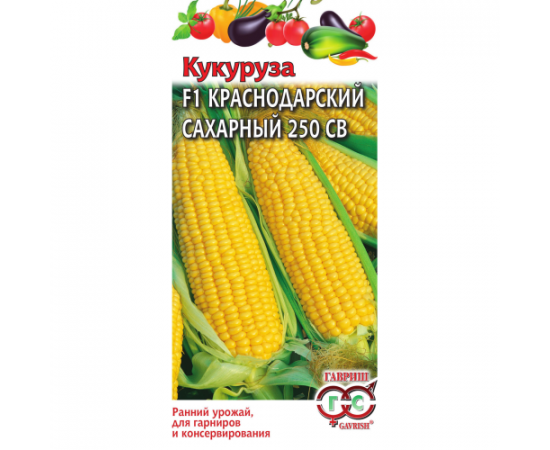 Семена ГАВРИШ Кукуруза Краснодарский сахарный 250 СВ F1 5г  1066-1