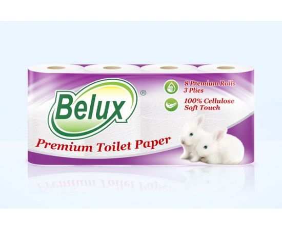 Бумага туалетная Belux 3х-сл Белая 8рул