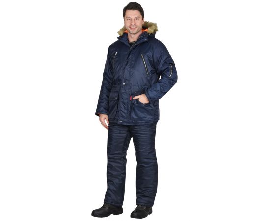Куртка Сириус-АЛЯСКА мужская длинная, Цвет: т.синий, Размер: 112-116/170-176