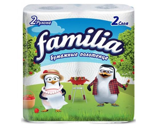 Бумажные полотенца Familia 2сл.1/2листа.2шт