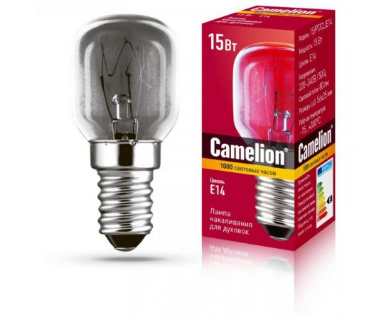 Лампа для духовок накаливания Camelion Е14 15W прозрачная  46146