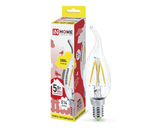 Лампа LED свеча на ветру-deco 7Вт 230В Е14 3000К 630Лм  Инхоум 07663