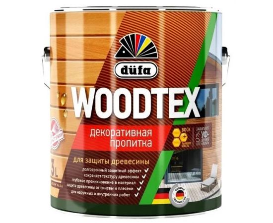 Пропитка декоративная Dufa Woodtex бесцветная 3л